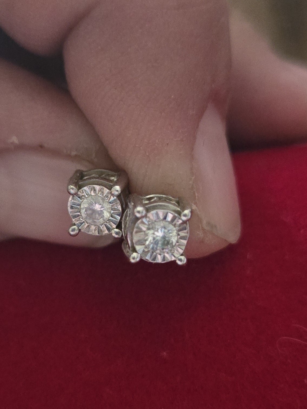 10K White Gold 1/2 CTTW Diamond Stud Earrings